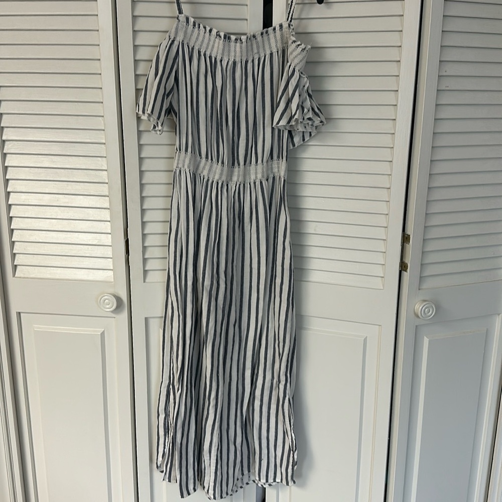 By Violet Weekend off the shoulder maxi dress